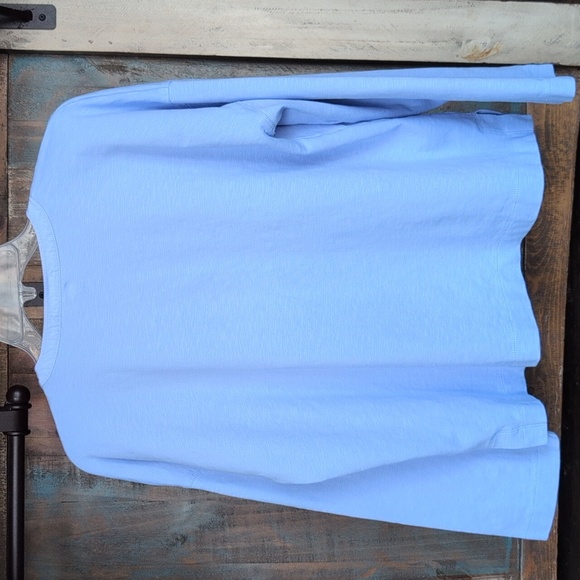 Madewell Light Blue Relaxed Fit Henley Long-Sleeve Tee - Women's Small - Picture 3 of 6